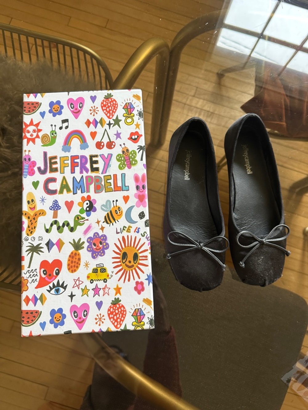Jeffrey Campbell Black Aurora Ballet Flats